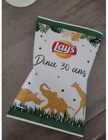 Paquet de chips jungle animaux