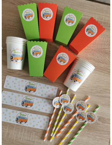 Pailles personnalisées Hippie van