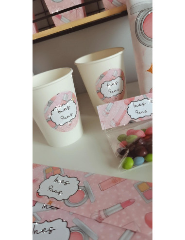 Sac invités bonbons maquillage