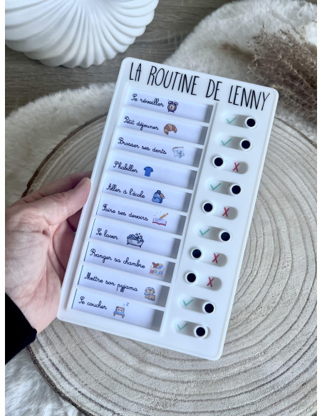 Tableau de routine enfant personnalisé – Prénom