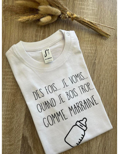 Tee shirt des fois je vomis adulte femme