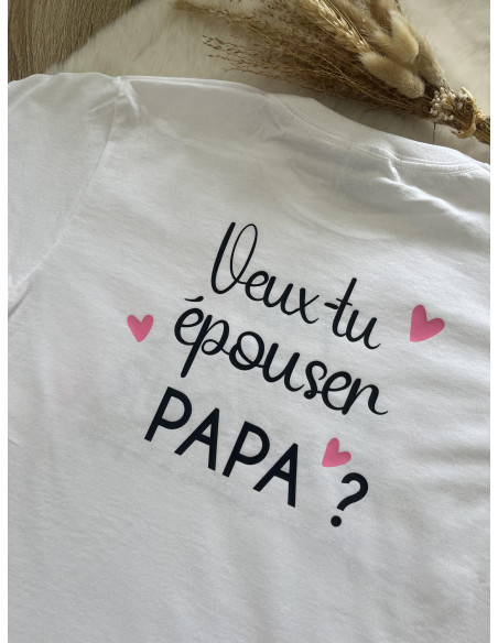 T-shirt Enfant « Veux-tu épouser Papa ? » – Demande en mariage