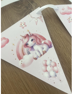 Banderole Licorne rose 2