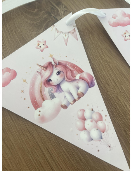 Banderole Licorne rose