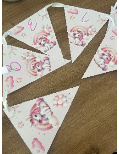 Banderole Licorne rose