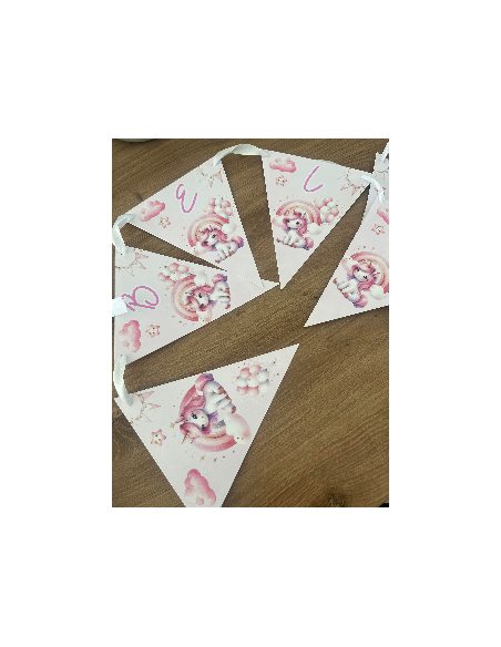 Banderole Licorne rose