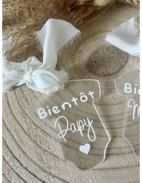 Boule de noël annonce grossesse papy et mamie