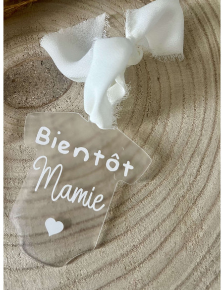 Boule de noël annonce grossesse papy et mamie