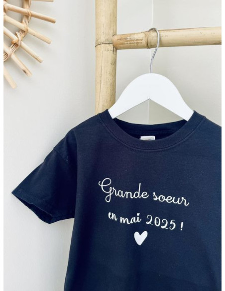 T-shirt Grande sœur personnalisé – Annonce grossesse