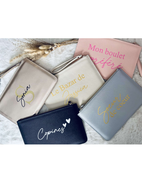 Pochette personnalisée simili cuir