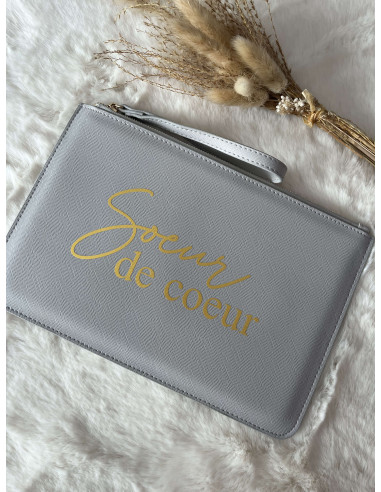 Pochette personnalisée simili cuir