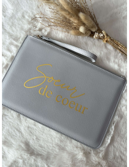 Pochette personnalisée simili cuir