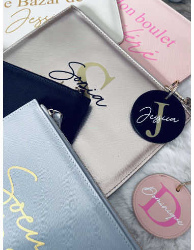 Pochette personnalisée simili cuir