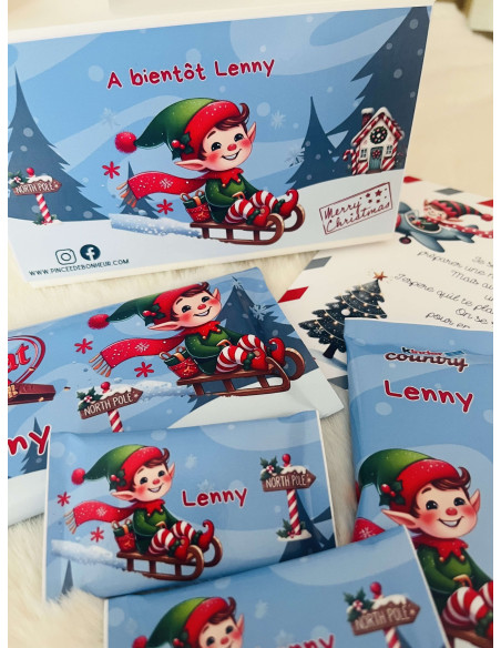Boite chocolat Noël lutin farceur