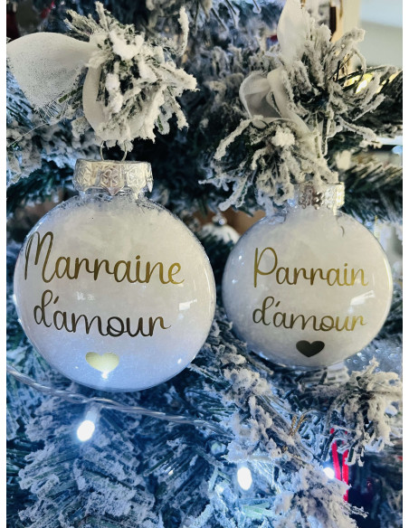 Boule de Noël Personnalisée « … d’amour » – Prénom ou Surnom