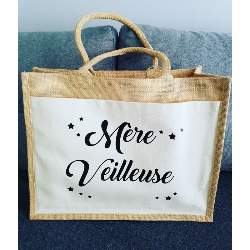 Sac Cabas en toile de jute coiffeuse