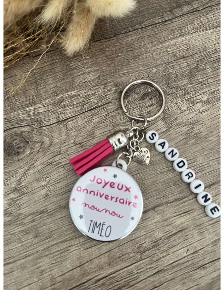 Porte clé joyeux anniversaire