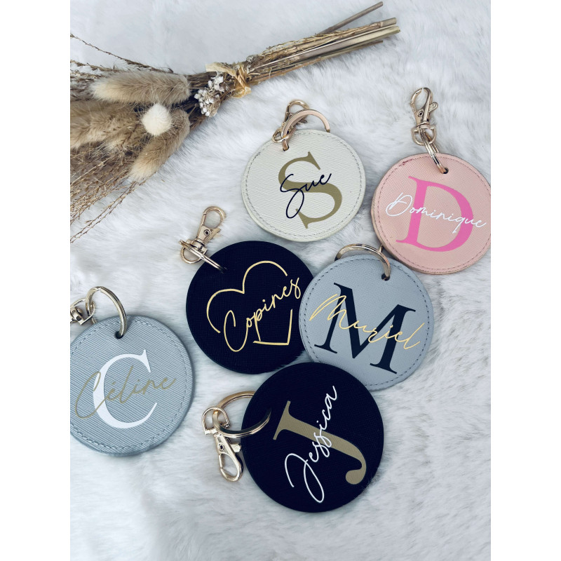 Porte clé simili cuir coloris noir