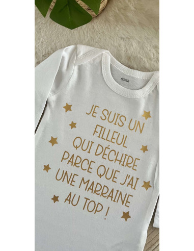 Tee shirt filleul qui déchire marraine au top