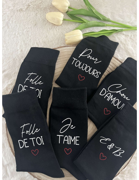 Chaussette personnalisée saint Valentin homme