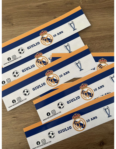 Etiquette bouteille real de madrid