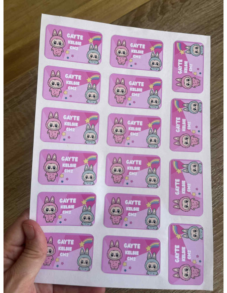 Etiquettes école personnalisées