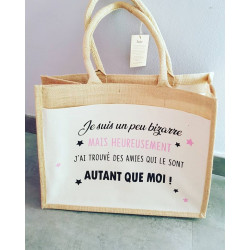 Sac cabas en toile de jute Mère Veilleuse - SACS/Cabas en jute -  fanny-passion-art