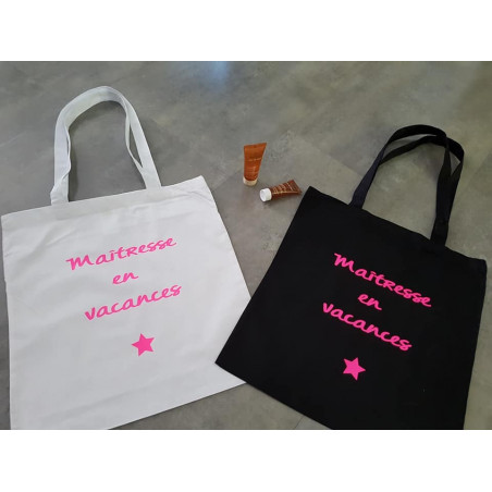 Totebag "Maîtresse en vacances"
