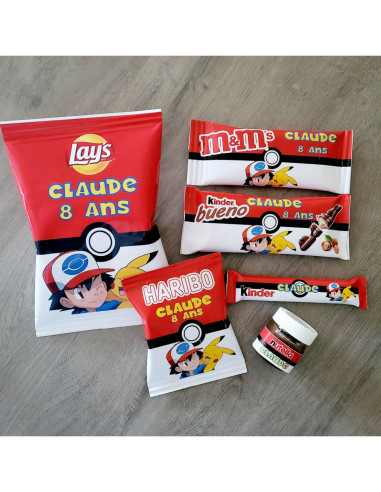 Thème Anniversaire Pokémon – Décorations & Gourmandises personnalisées avec Sacha et Pikachu
