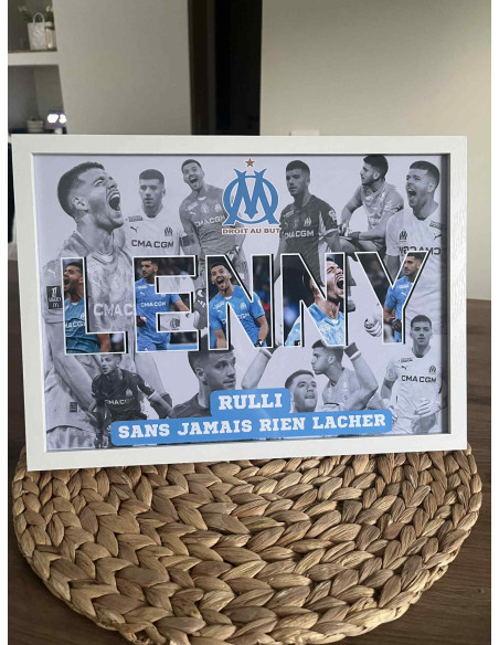 ⚽ Affiche personnalisée OM – Joueur Rulli – Décoration supporter 💙🤍