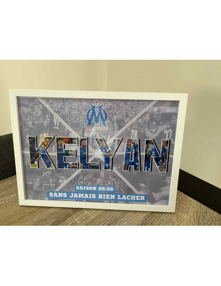 Affiche personnalisée OM – Joueur de l'OM – 💙🤍