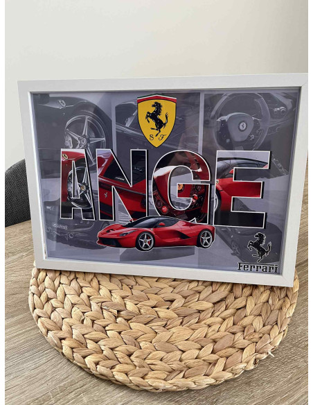 🏎️ Affiche personnalisée Ferrari – Prénom