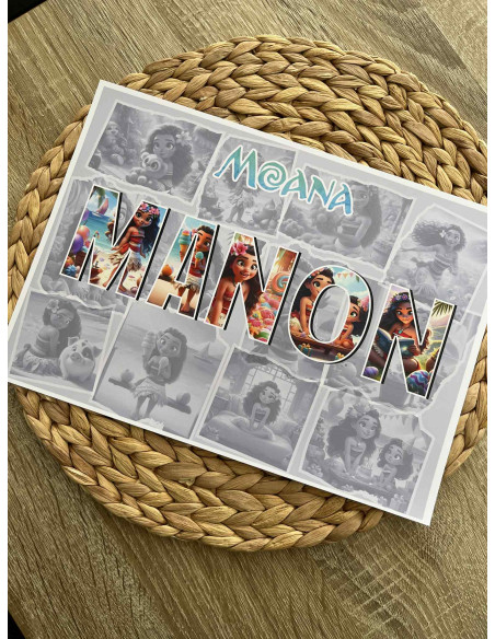 🌺 Affiche personnalisée Vaiana – Décoration chambre enfant 🌊✨