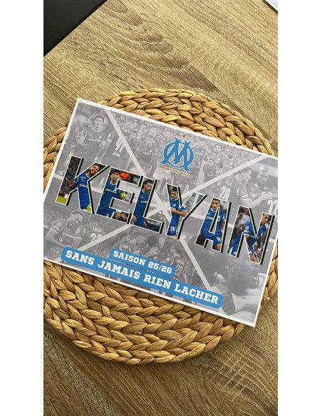 Affiche personnalisée OM – Joueur de l'OM – 💙🤍