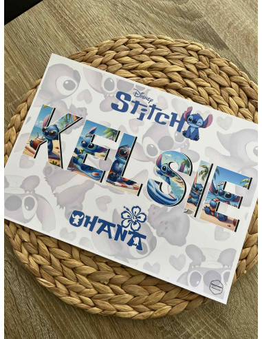 💙 Affiche personnalisée Stitch – Décoration chambre enfant 🌸✨