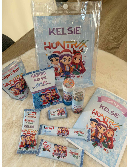 🎶 Box personnalisée K-Pop Demon Hunters – Gourmandises & activités incluses 💜✨