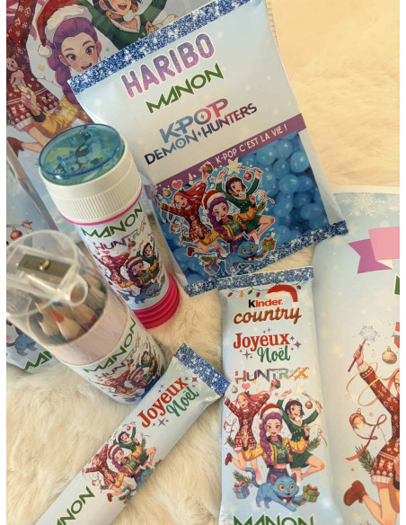 🎶 Box personnalisée K-Pop Demon Hunters – Gourmandises & activités incluses 💜✨