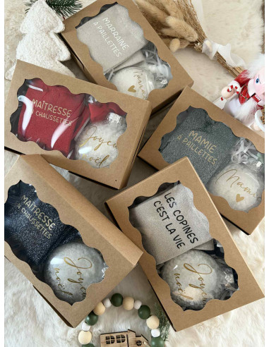 🎁 Box de Noël pailletée – Chaussettes...