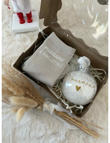 🎁 Box de Noël pailletée – Chaussettes...