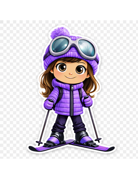 Pochon ski personnalisé – Cadeau enfant skieur/skieuse – Prénom personnalisé