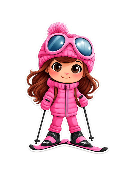 Pochon ski personnalisé – Cadeau enfant skieur/skieuse – Prénom personnalisé