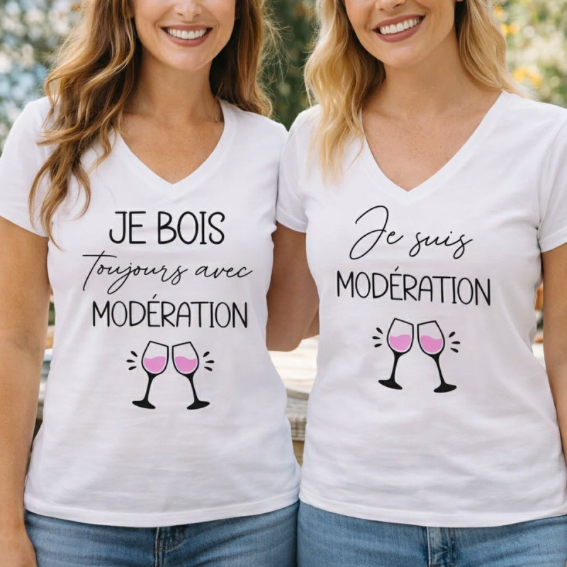 Pack T-shirts Femme Duo "Je bois...