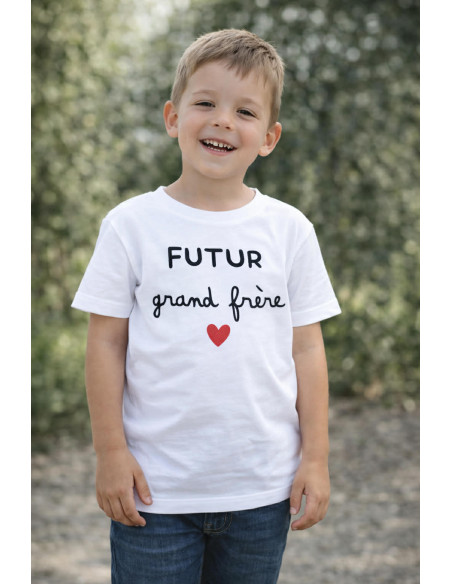 T-shirt enfant personnalisé "Futur grand frère" – Annonce grossesse originale