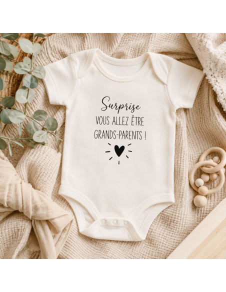 Body annonce grossesse grands-parents | Body bébé surprise vous allez être grands-parents | Cadeau future mamie papi