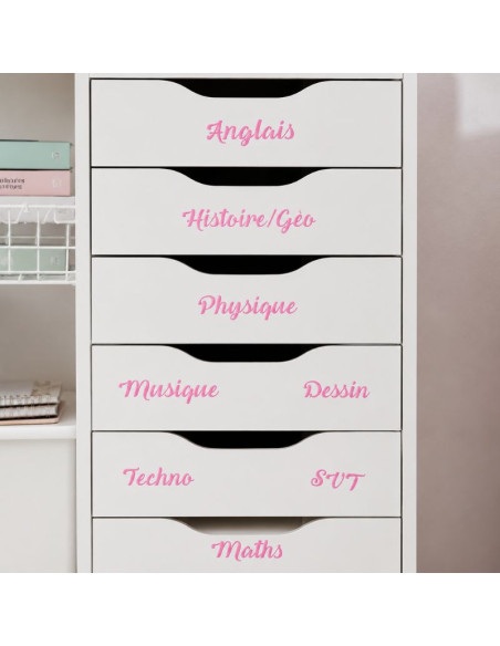Stickers matières scolaires personnalisés | Étiquettes classeurs école | Stickers rangement bureau| Organisation scolaire