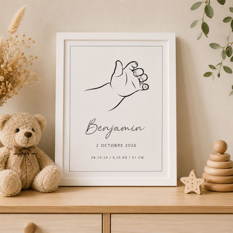 Cadre souvenir naissance minimaliste...