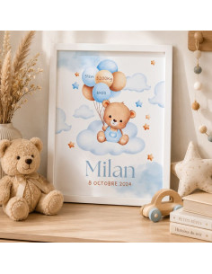 Cadre bébé avec ballons –...