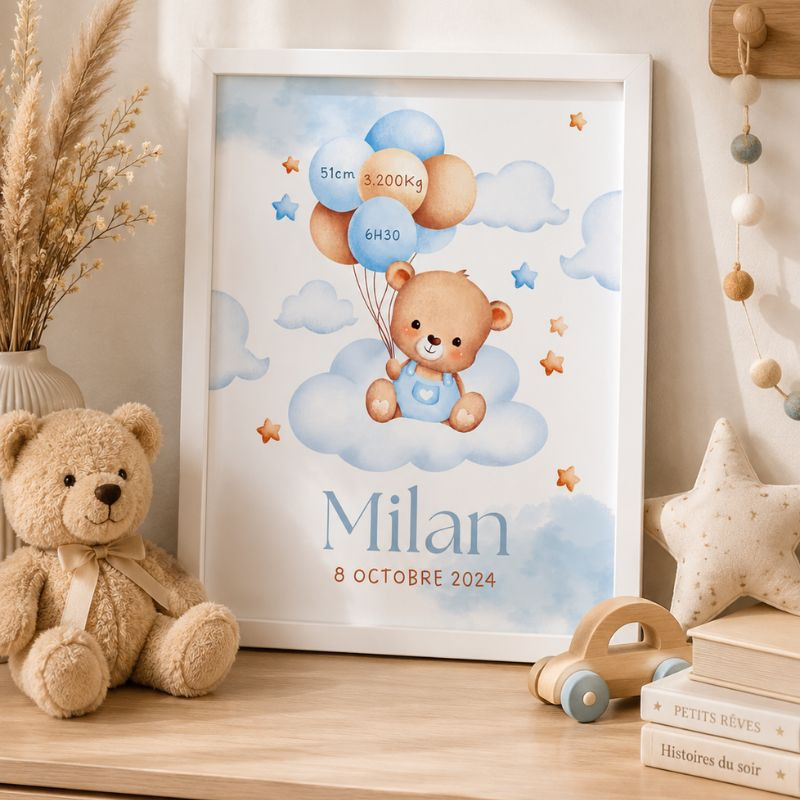 Cadre bébé avec ballons – Décoration...