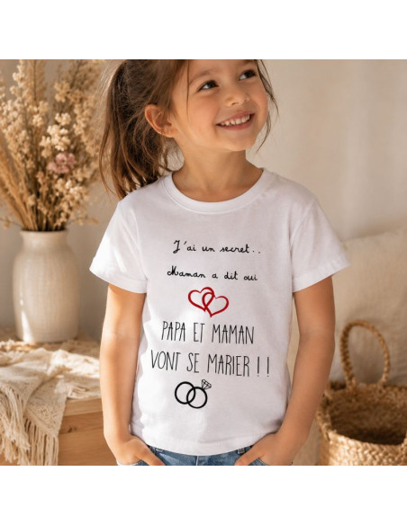 T-shirt enfant “Papa et maman vont se marier”