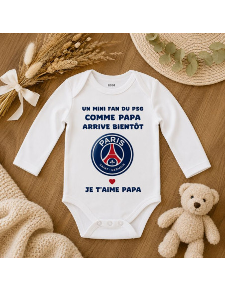 Body bébé personnalisé – Annonce grossesse PSG 💙❤️